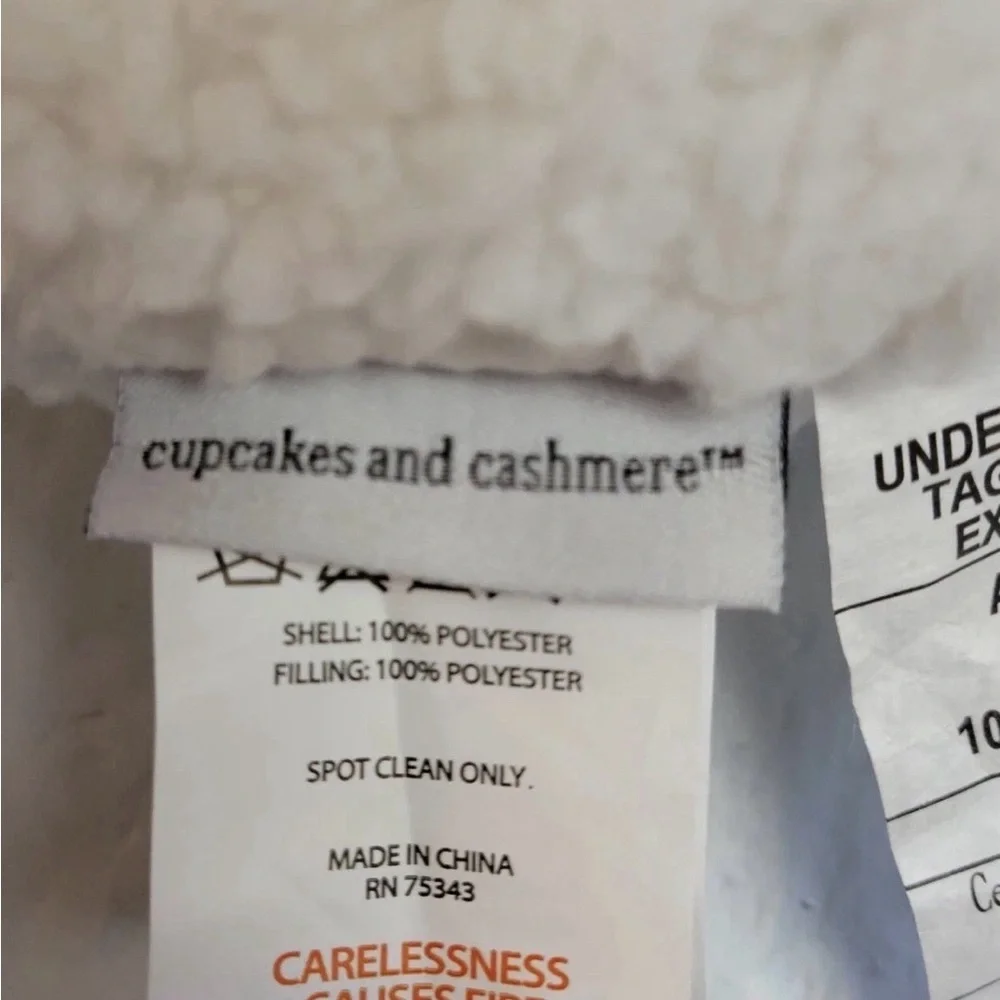 Cupcakes & Cashmere Easter Bunny Pillow Decorative White Sherpa 16x18 Boho